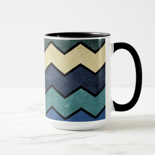 Taza Galones azules de hombres modernos (Derecha)