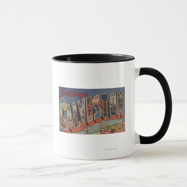 Taza Galveston, Texas - Escenas de letras grandes (Derecha)