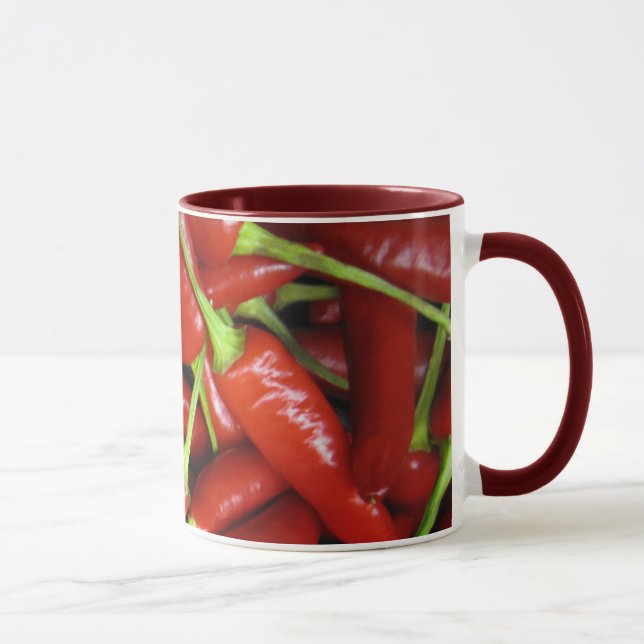 Taza Gama del regalo de las pimientas de chiles rojos (Derecha)