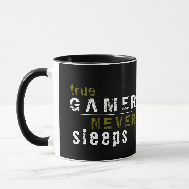 Taza Gamer nunca duerme Black Gamer Coffee Mug (Izquierda)