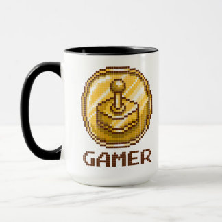 Taza Gamer Pixel Joystick Emblem - Retro Gaming