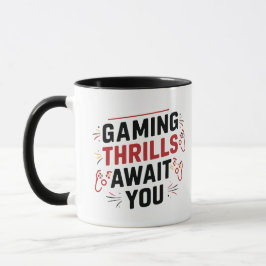 Taza Gaming Thrills Await You, gamer mug