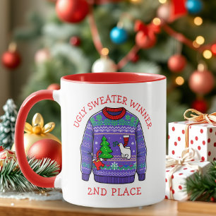 Taza Ganador de Segundo Lugar de Suéter Feo de Navidad