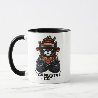 TAZA GANGSTA CAT HALLOWEEN