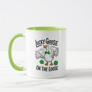 Taza Ganso Afortunado Suelto Ganso Divertido Trébol de