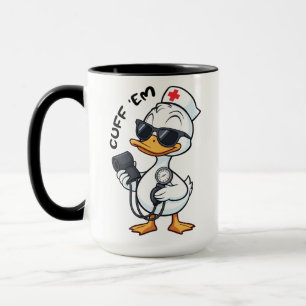 Taza Ganso Divertido Enfermera Manguito Les Presión Art