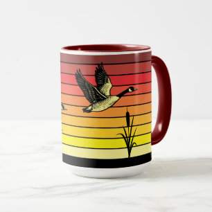 Taza Gansos Voladores & Puesta de Sol Retro