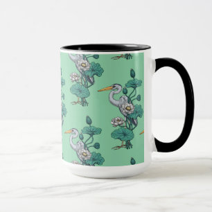 Taza Garza en el jardín de loto blanco sobre jade
