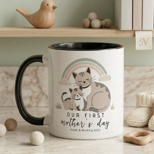 Taza Gata Mamá Gatito Primer Día de la Madre Arte Paste