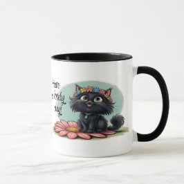 Taza Gatito Alegre en una Flor - ¡Sonríe con Nosotros!
