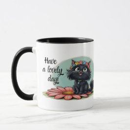Taza Gatito Alegre en una Flor - ¡Sonríe con Nosotros!