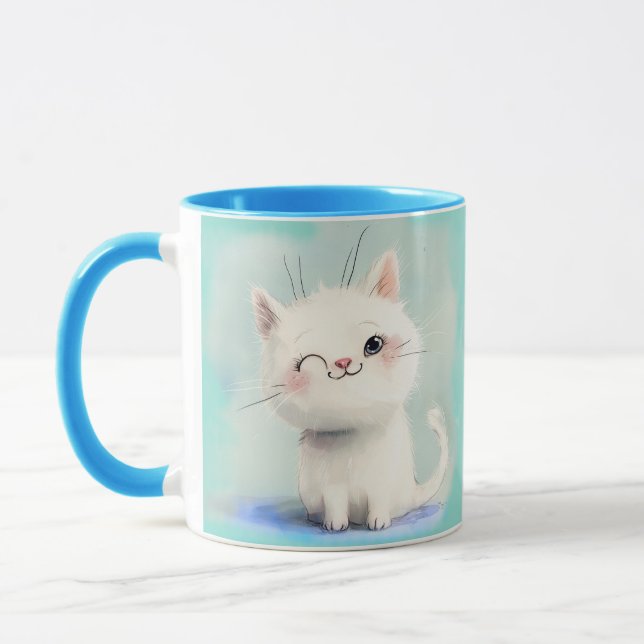 Taza Gatito blanco lindo (Izquierda)