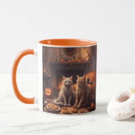 Taza Gatito caprichoso en Halloween en una acogedora sa