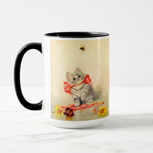 Taza Gatito con cinta roja (Izquierda)