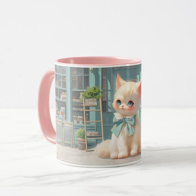 Taza Gatito con sabor suave y azul en pastelería (Anverso izquierdo)
