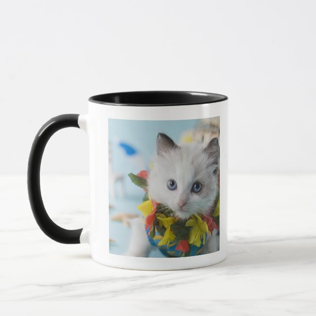 Taza Gatito de la muñeca de trapo y vacaciones de (Izquierda)