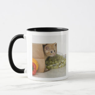 Taza Gatito dentro del bolso de ultramarinos