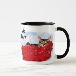 Taza Gatito Durmiente En Brillante Cesta Roja