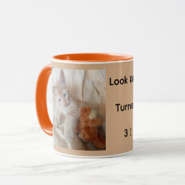 Taza Gatito Lindo Foto Personalizada 3er Aniversario
