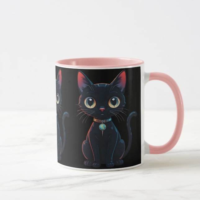 Taza Gatito negro poco espeluznante (Derecha)