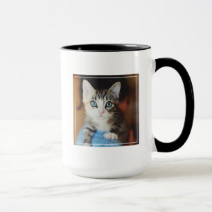 Taza Gatito observado azul brillante