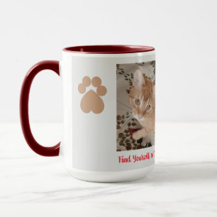 Taza Gatito pelirrojo 2 fotos, encuentra un gato, 