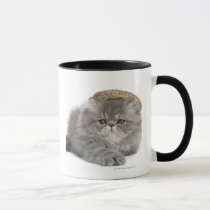 Taza Gatito persa (2 meses) que lleva una paja