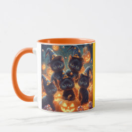 Taza Gatitos negros de Halloween