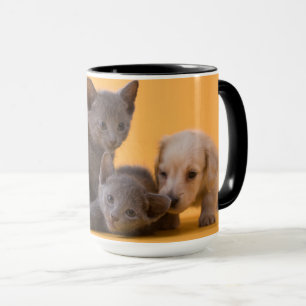 Taza Gatitos y perritos azules rusos del Dachshund