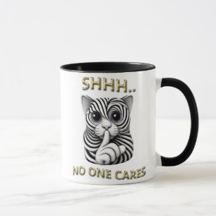 Taza Gato a Rayas Silencio Caprichoso Broma Divertida