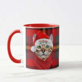 Taza Gato abisino amante de los Navidades rojos