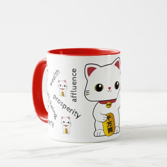 Taza Gato afortunado de Maneki-neko (Anverso izquierdo)