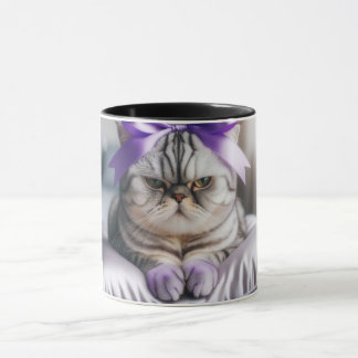 Taza Gato American Shorthair con un lazo