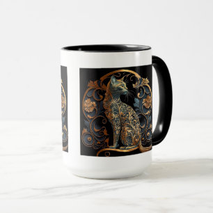 Taza Gato Art Nouveau Combo Mug, 15 oz