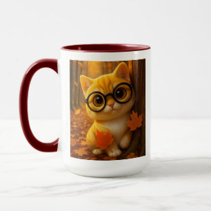 Taza Gato Atigrado Adorable con Gafas
