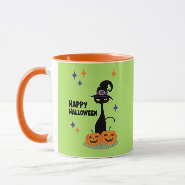 Taza Gato atómico de Halloween de mediados del siglo (Izquierda)