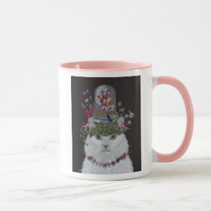 Taza Gato blanco con barra húmeda