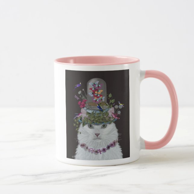 Taza Gato blanco con mariposa Bell Jar (Derecha)
