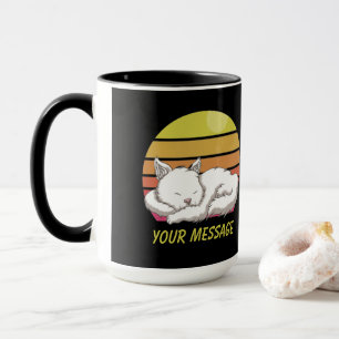 Taza Gato blanco durmiendo