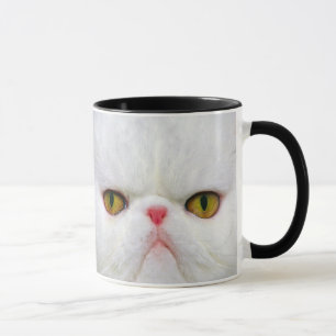 Taza Gato blanco enojado