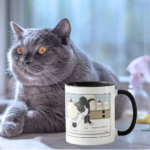 Taza Gato blanco gris Funny Tea Mug Kitchen