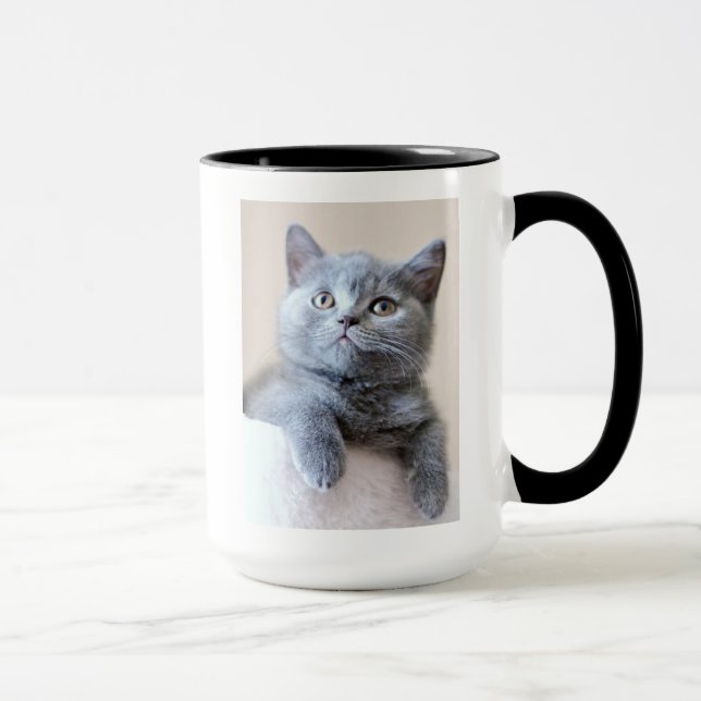 Taza Gato británico gris de Shorthair (Derecha)