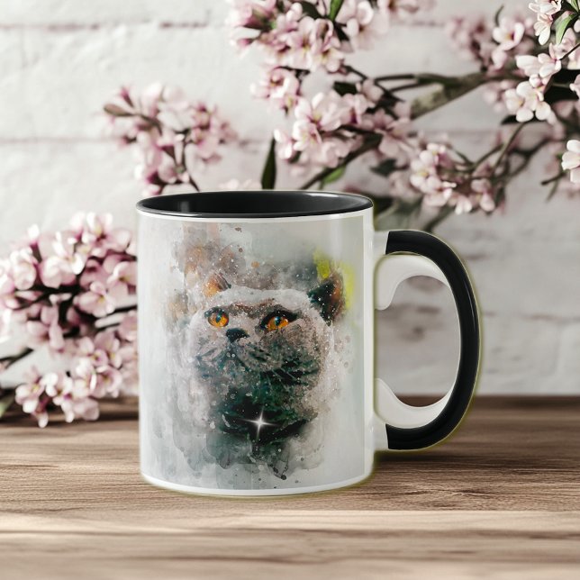 Taza Gato Chartreux y Nieve (Subido por el creador)