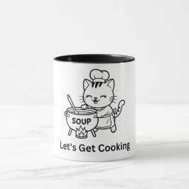 Taza Gato Chef Adorable Cocinando Sopa Arte Comida