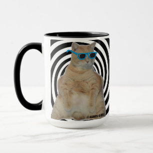 Taza Gato CHILLAXIN' Grasa Manx con gafas de sol Café