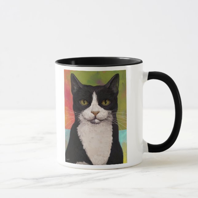 Taza Gato colorido del smoking (Derecha)