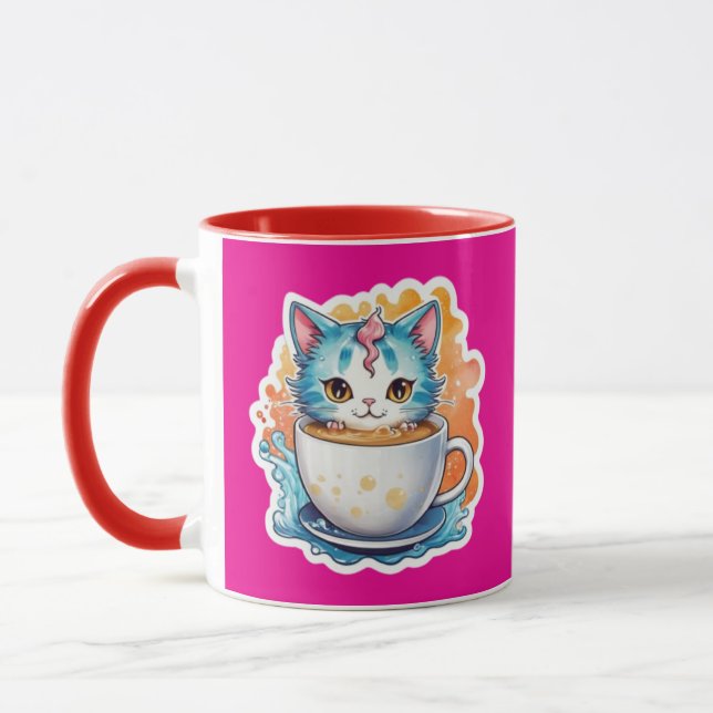 Taza Gato con café Mug-94678 (Izquierda)