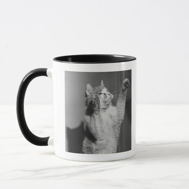 Taza Gato con las patas aumentadas (B&W) (Izquierda)
