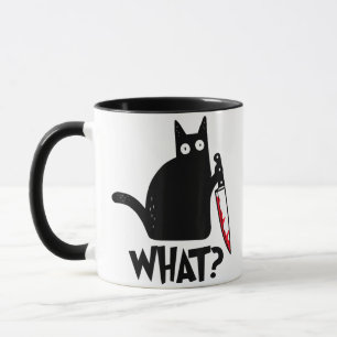 Taza Gato con qué gracioso gato negro de camisas asesin