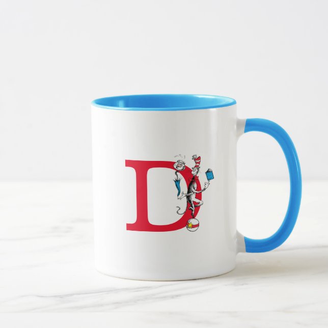 Taza Gato con sombrero acto de equilibrio monograma D (Derecha)